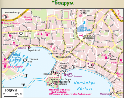 Бодрум-туристическая карта